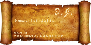 Domoszlai Júlia névjegykártya