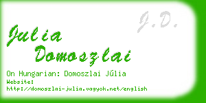 julia domoszlai business card