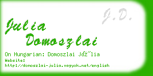 julia domoszlai business card